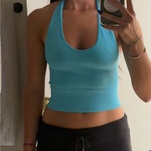 Altar'd State Blue Fitted Crop Tank Top